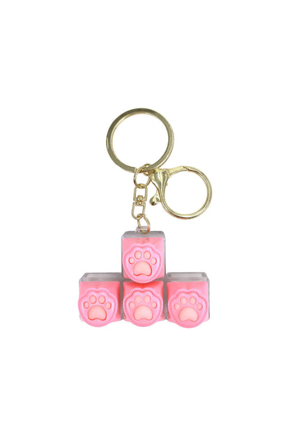Clicky Keyboard Pastel Animal Paw Keycap Fidget Keychain: ONE SIZE